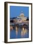 St. Peter's Basilica, the River Tiber and Ponte Sant'Angelo at Night, Rome, Lazio, Italy-Stuart Black-Framed Premium Photographic Print