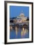 St. Peter's Basilica, the River Tiber and Ponte Sant'Angelo at Night, Rome, Lazio, Italy-Stuart Black-Framed Photographic Print