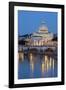 St. Peter's Basilica, the River Tiber and Ponte Sant'Angelo at Night, Rome, Lazio, Italy-Stuart Black-Framed Photographic Print