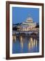 St. Peter's Basilica, the River Tiber and Ponte Sant'Angelo at Night, Rome, Lazio, Italy-Stuart Black-Framed Photographic Print