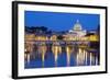 St. Peter's Basilica, the River Tiber and Ponte Sant'Angelo at Night, Rome, Lazio, Italy-Stuart Black-Framed Photographic Print