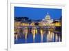 St. Peter's Basilica, the River Tiber and Ponte Sant'Angelo at Night, Rome, Lazio, Italy-Stuart Black-Framed Photographic Print