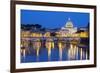 St. Peter's Basilica, the River Tiber and Ponte Sant'Angelo at Night, Rome, Lazio, Italy-Stuart Black-Framed Photographic Print