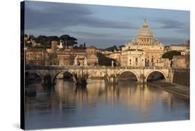 St. Peter's Basilica, the River Tiber and Ponte Sant'Angelo, Rome, Lazio, Italy-Stuart Black-Stretched Canvas