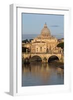 St. Peter's Basilica, the River Tiber and Ponte Sant'Angelo, Rome, Lazio, Italy-Stuart Black-Framed Photographic Print