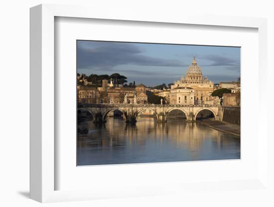 St. Peter's Basilica, the River Tiber and Ponte Sant'Angelo, Rome, Lazio, Italy-Stuart Black-Framed Photographic Print