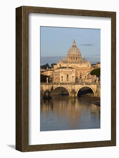 St. Peter's Basilica, the River Tiber and Ponte Sant'Angelo, Rome, Lazio, Italy-Stuart Black-Framed Photographic Print
