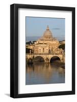 St. Peter's Basilica, the River Tiber and Ponte Sant'Angelo, Rome, Lazio, Italy-Stuart Black-Framed Photographic Print