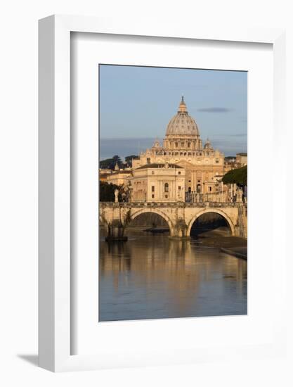 St. Peter's Basilica, the River Tiber and Ponte Sant'Angelo, Rome, Lazio, Italy-Stuart Black-Framed Photographic Print