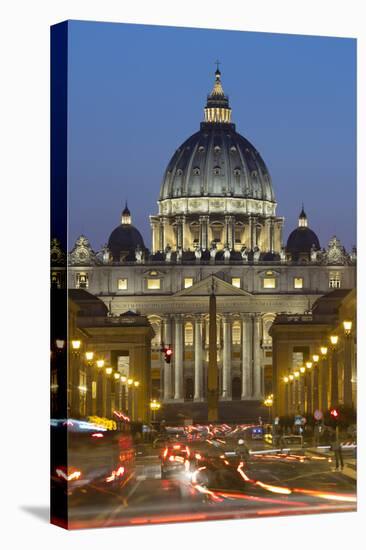 St. Peter's Basilica Viewed Along Via Della Conciliazione at Night, Rome, Lazio, Italy-Stuart Black-Stretched Canvas