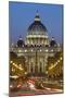 St. Peter's Basilica Viewed Along Via Della Conciliazione at Night, Rome, Lazio, Italy-Stuart Black-Mounted Photographic Print