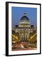 St. Peter's Basilica Viewed Along Via Della Conciliazione at Night, Rome, Lazio, Italy-Stuart Black-Framed Photographic Print