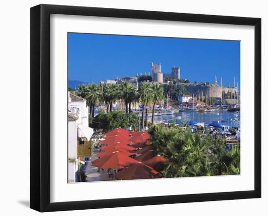 St. Peter's Castle, Marina and Yachts in Foreground, Bodrum, Anatolia, Turkey Minor, Eurasia-Sakis Papadopoulos-Framed Photographic Print