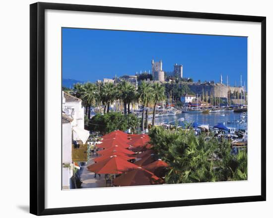 St. Peter's Castle, Marina and Yachts in Foreground, Bodrum, Anatolia, Turkey Minor, Eurasia-Sakis Papadopoulos-Framed Photographic Print