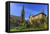 St. Peter's Church and House on Village Green, Edensor, Chatsworth Estate-Eleanor Scriven-Framed Stretched Canvas