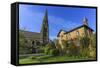 St. Peter's Church and House on Village Green, Edensor, Chatsworth Estate-Eleanor Scriven-Framed Stretched Canvas