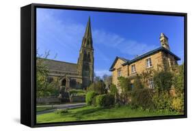 St. Peter's Church and House on Village Green, Edensor, Chatsworth Estate-Eleanor Scriven-Framed Stretched Canvas