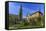 St. Peter's Church and House on Village Green, Edensor, Chatsworth Estate-Eleanor Scriven-Framed Stretched Canvas