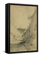 St Peter's from Arco Oscuro-Edward Lear-Framed Stretched Canvas