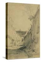 St Peter's from Arco Oscuro-Edward Lear-Stretched Canvas