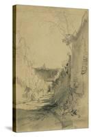 St Peter's from Arco Oscuro-Edward Lear-Stretched Canvas