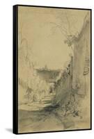 St Peter's from Arco Oscuro-Edward Lear-Framed Stretched Canvas