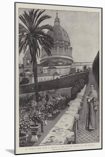 St Peter's Seen from a Corner of the Italian Garden of the Vatican-Harry Hamilton Johnston-Mounted Giclee Print