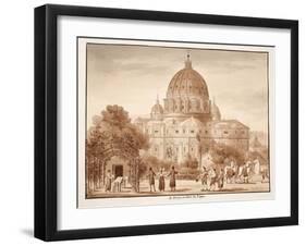 St. Peter's Seen from a Vineyard, 1833-Agostino Tofanelli-Framed Giclee Print