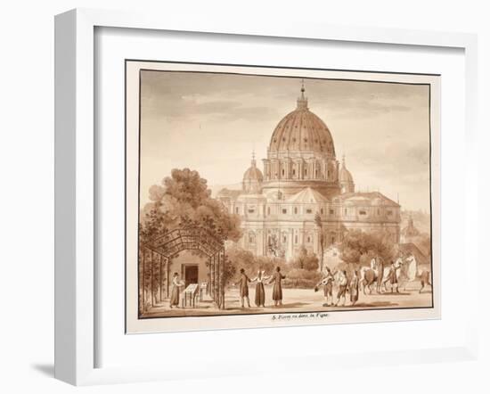 St. Peter's Seen from a Vineyard, 1833-Agostino Tofanelli-Framed Giclee Print