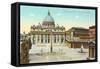 St. Peter's Square and Cathedral, Rome, Italy-null-Framed Stretched Canvas