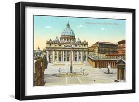 St. Peter's Square and Cathedral, Rome, Italy-null-Framed Art Print