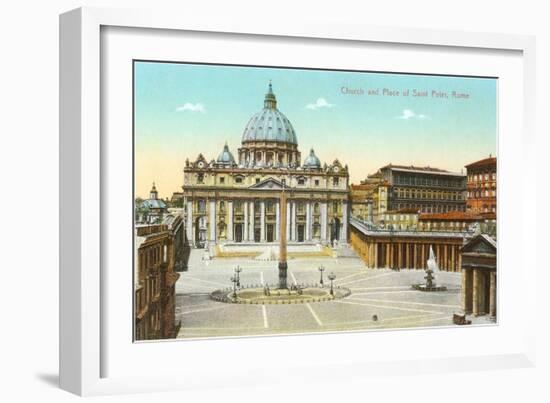 St. Peter's Square and Cathedral, Rome, Italy-null-Framed Art Print