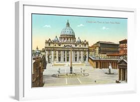 St. Peter's Square and Cathedral, Rome, Italy-null-Framed Art Print