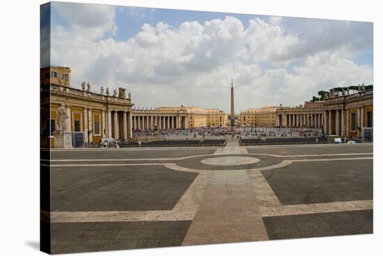 St Peter's Square and St Peter's Basilica at Vatican City, center of Catholic Church, Rome, Ital...-null-Stretched Canvas