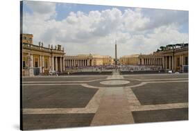 St Peter's Square and St Peter's Basilica at Vatican City, center of Catholic Church, Rome, Ital...-null-Stretched Canvas