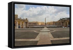 St Peter's Square and St Peter's Basilica at Vatican City, center of Catholic Church, Rome, Ital...-null-Framed Stretched Canvas