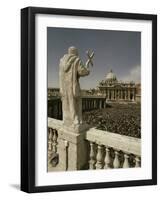St. Peter's Square, Easter 1975, Rome, Lazio, Italy-Christina Gascoigne-Framed Photographic Print