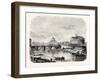 St. Peter's with the Bridge and Castle of St. Angelo, Rome, Italy-null-Framed Giclee Print