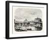 St. Peter's with the Bridge and Castle of St. Angelo, Rome, Italy-null-Framed Giclee Print