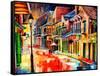 St Peter Street Jive - New Orleans-Diane Millsap-Framed Stretched Canvas