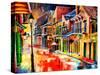 St Peter Street Jive - New Orleans-Diane Millsap-Stretched Canvas