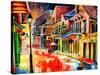 St Peter Street Jive - New Orleans-Diane Millsap-Stretched Canvas