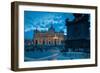 St. Peters and Piazza San Pietro at Dusk, Vatican City, UNESCO World Heritage Site, Rome, Lazio-Frank Fell-Framed Photographic Print