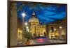 St. Peters and Piazza San Pietro at Dusk, Vatican City, UNESCO World Heritage Site, Rome, Lazio-Frank Fell-Framed Photographic Print