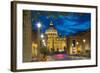 St. Peters and Piazza San Pietro at Dusk, Vatican City, UNESCO World Heritage Site, Rome, Lazio-Frank Fell-Framed Photographic Print