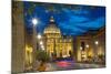 St. Peters and Piazza San Pietro at Dusk, Vatican City, UNESCO World Heritage Site, Rome, Lazio-Frank Fell-Mounted Photographic Print