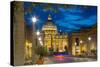 St. Peters and Piazza San Pietro at Dusk, Vatican City, UNESCO World Heritage Site, Rome, Lazio-Frank Fell-Stretched Canvas