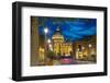 St. Peters and Piazza San Pietro at Dusk, Vatican City, UNESCO World Heritage Site, Rome, Lazio-Frank Fell-Framed Photographic Print