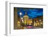 St. Peters and Piazza San Pietro at Dusk, Vatican City, UNESCO World Heritage Site, Rome, Lazio-Frank Fell-Framed Photographic Print