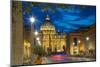 St. Peters and Piazza San Pietro at Dusk, Vatican City, UNESCO World Heritage Site, Rome, Lazio-Frank Fell-Mounted Photographic Print